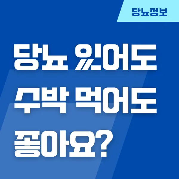 당뇨 환자, 여름에 수박 먹어도 괜찮나요