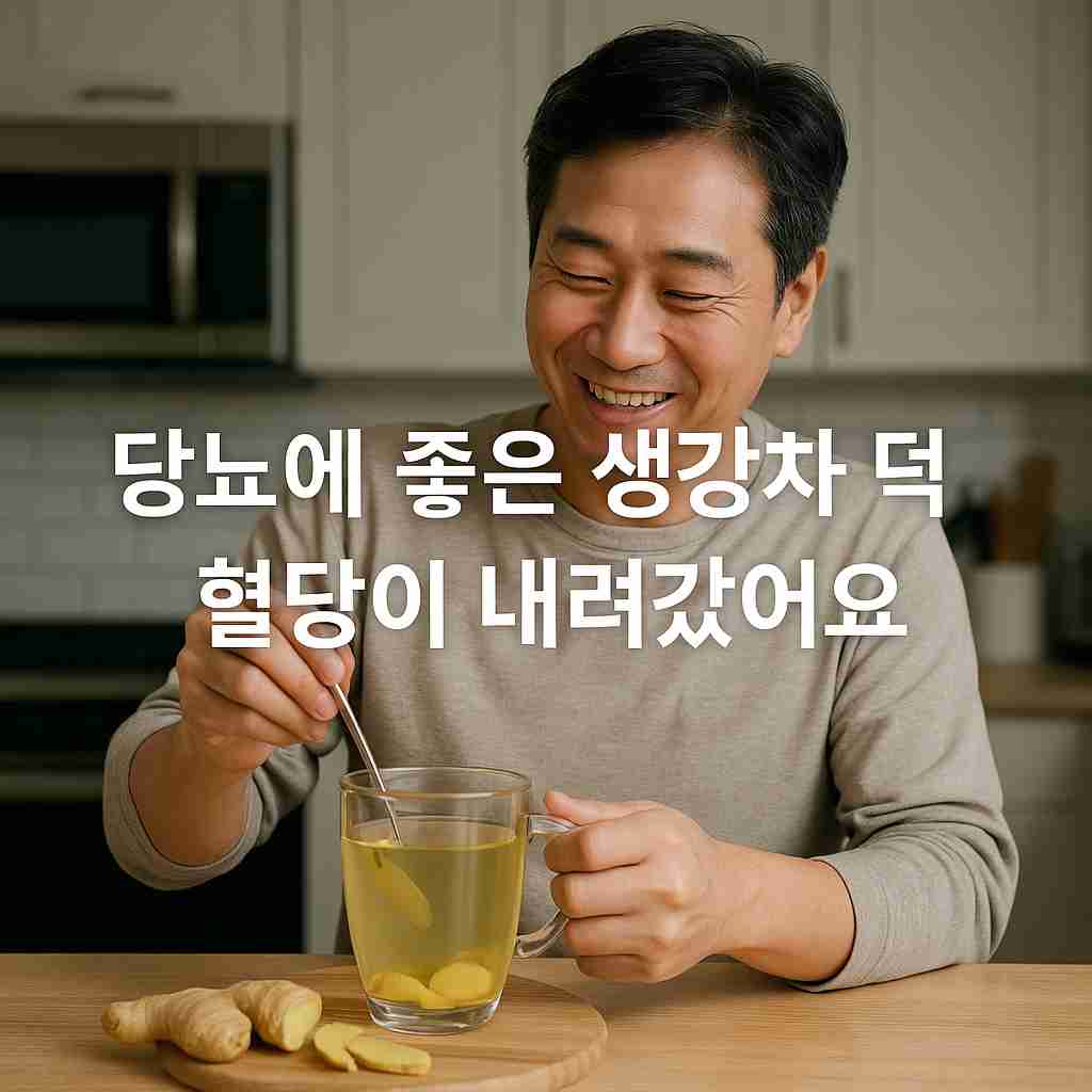 당뇨에 좋은 생강차 덕분에 혈당이 내려갔어요