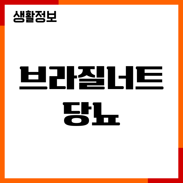 브라질너트 당뇨에 좋을까요 혈당지수, 칼로리, 섭취방법
