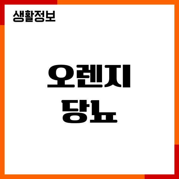 오렌지 당뇨에 좋을까요 혈당 영향, 영양성분, 섭취량