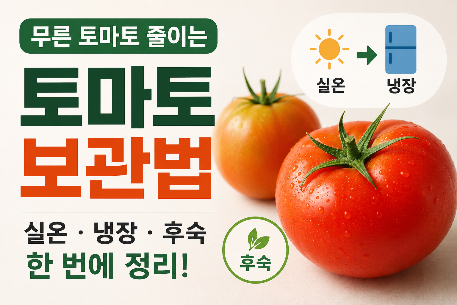 무른 토마토 줄이는 보관법, 실온·냉장·후숙 순서만 바꿔도 달라집니다